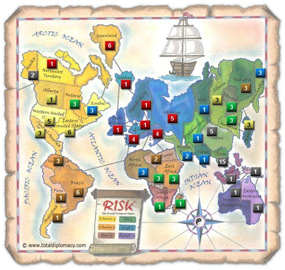 Total Diplomacy Risk Map: ScatteredRedOnMap_4 