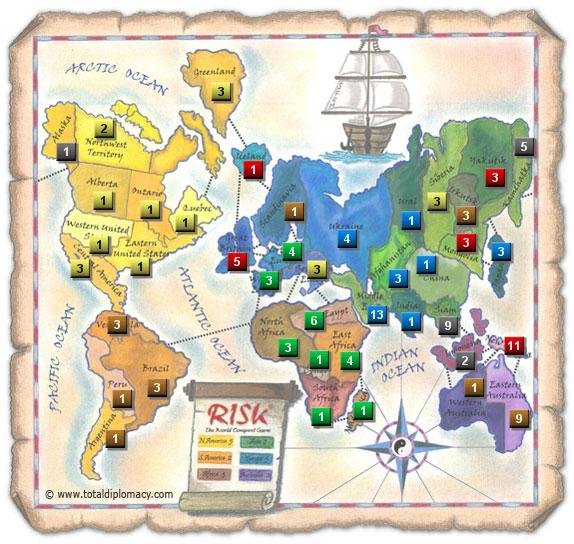 Total Diplomacy Risk Map: ThreeContinentsThreeNot 