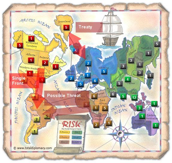 Total Diplomacy Risk Map: Tipping-Point-As-Red 