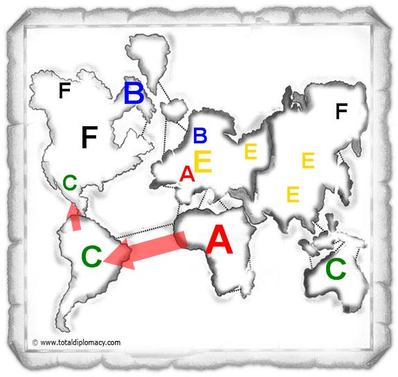 Total Diplomacy - Risk Map BOMS Isolated Player 4