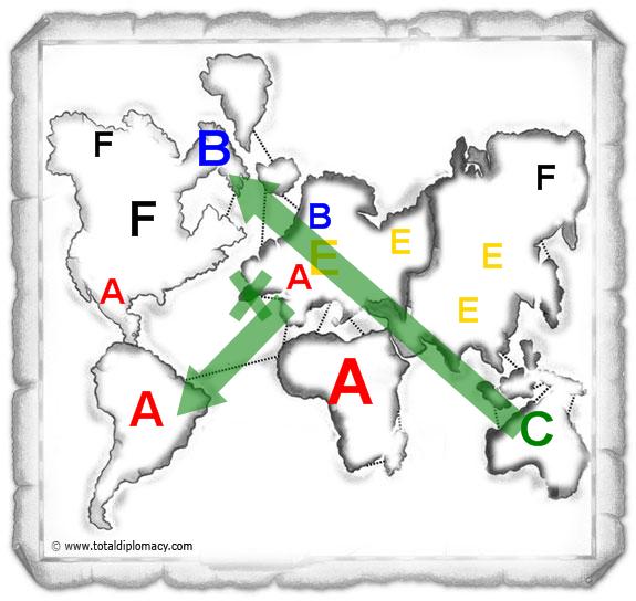 Total Diplomacy - Risk Map BOMS Isolated Player 5