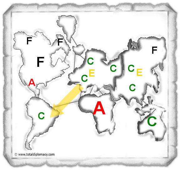 Total Diplomacy - Risk Map BOMS Isolated Player 6