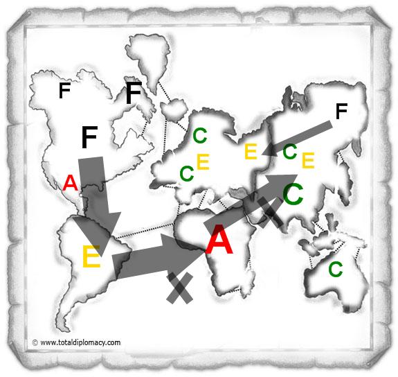 Total Diplomacy - Risk Map BOMS Isolated Player 9